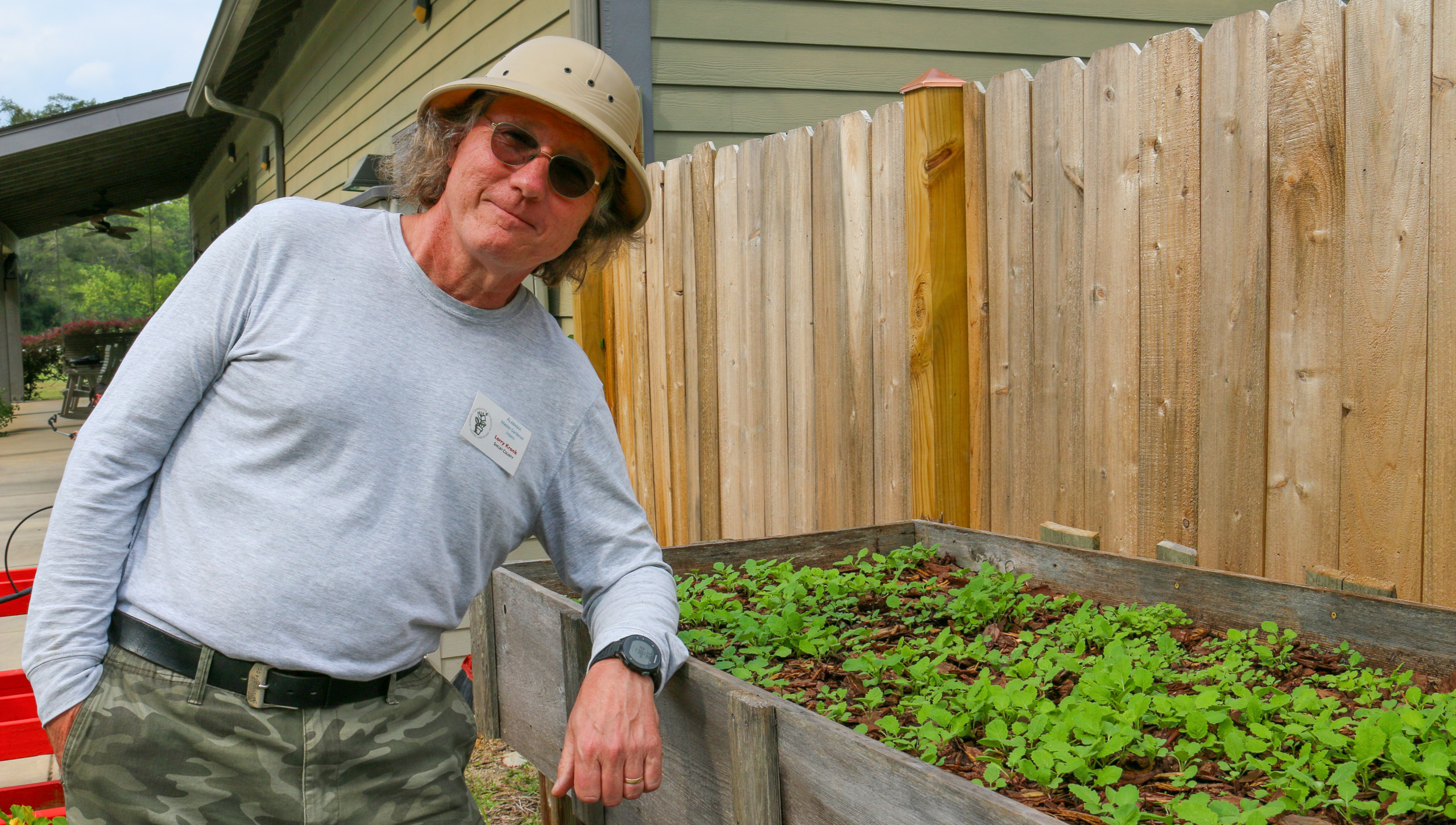 Larry Kronk in the garden.