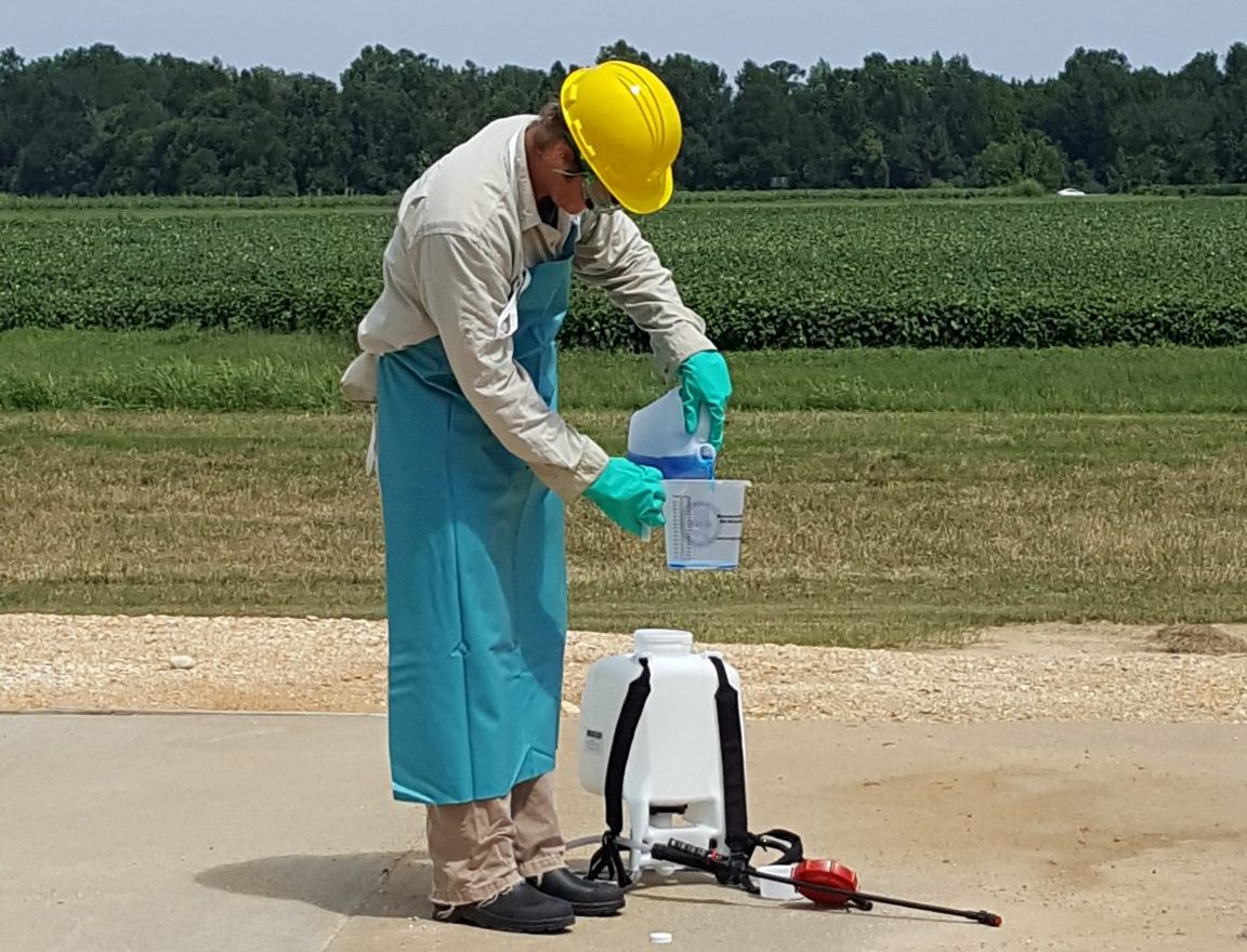 Mixing Pesticides for Backpack Sprayer