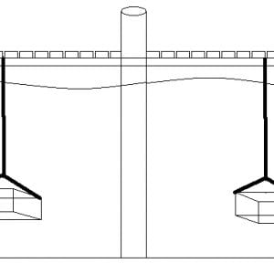 Figure 5. Oyster gardens are suspended to remain off the bottom and away from pilings.