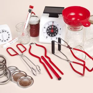 A collection of canning equipment.