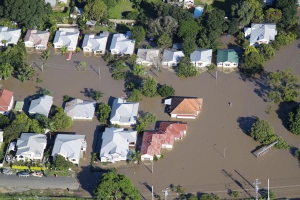 Brisbane Flood 2011 Aerial View Homes Under