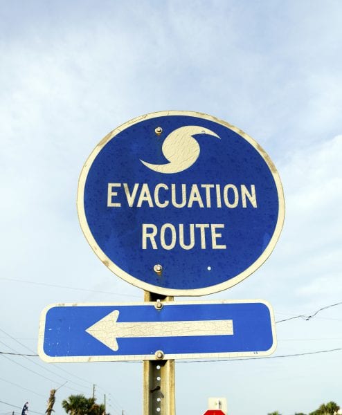 street sign emergency route in east point