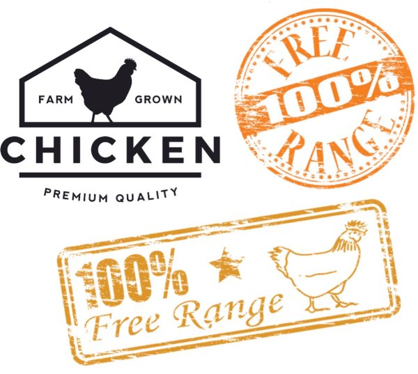 Free range chicken logos for products