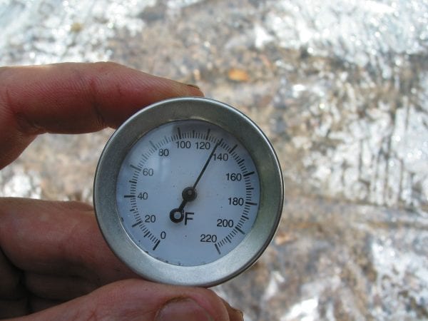 Figure 3. Hot, sunny days help temperatures reach the level required to kill soilborne pests and weed seed; 140 degrees F is lethal.