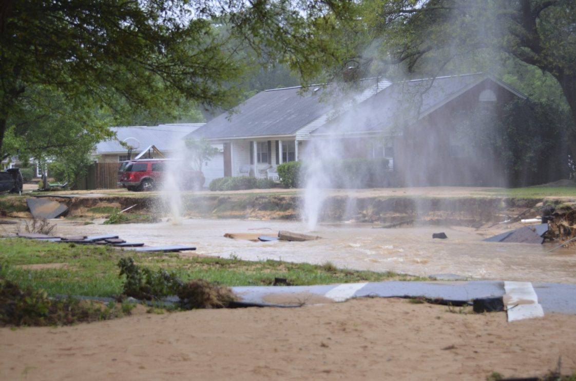 gas pipe leak in a flood
