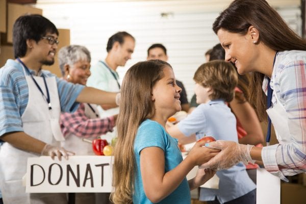 Donating fruits and vegetables