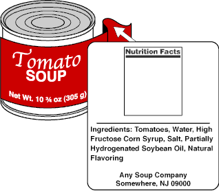 Label of a can of tomato soup.
