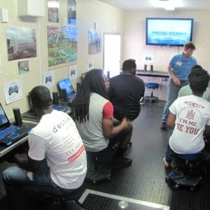 3D Gaming computers inside the Moblie Water Conservation truck