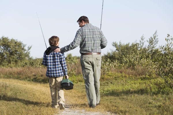 Father and son going fishing