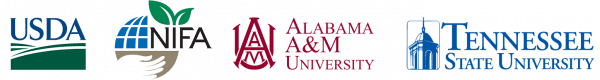 Partner logos: USDA, NIFA, Alabama A&M University, Tennessee State University