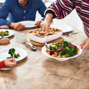 Family at dinner table