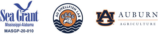 Sea Grant Mississippi-Alabama logo, AU Shellfish Lab logo, and the Auburn Agriculture logo