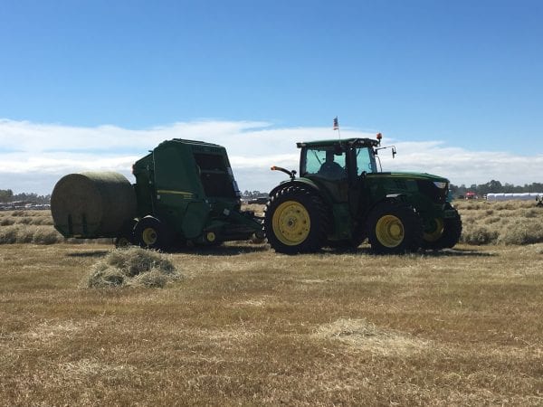 Baling bermudagrass hay in Moultrie GA