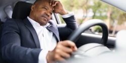 black man under stress