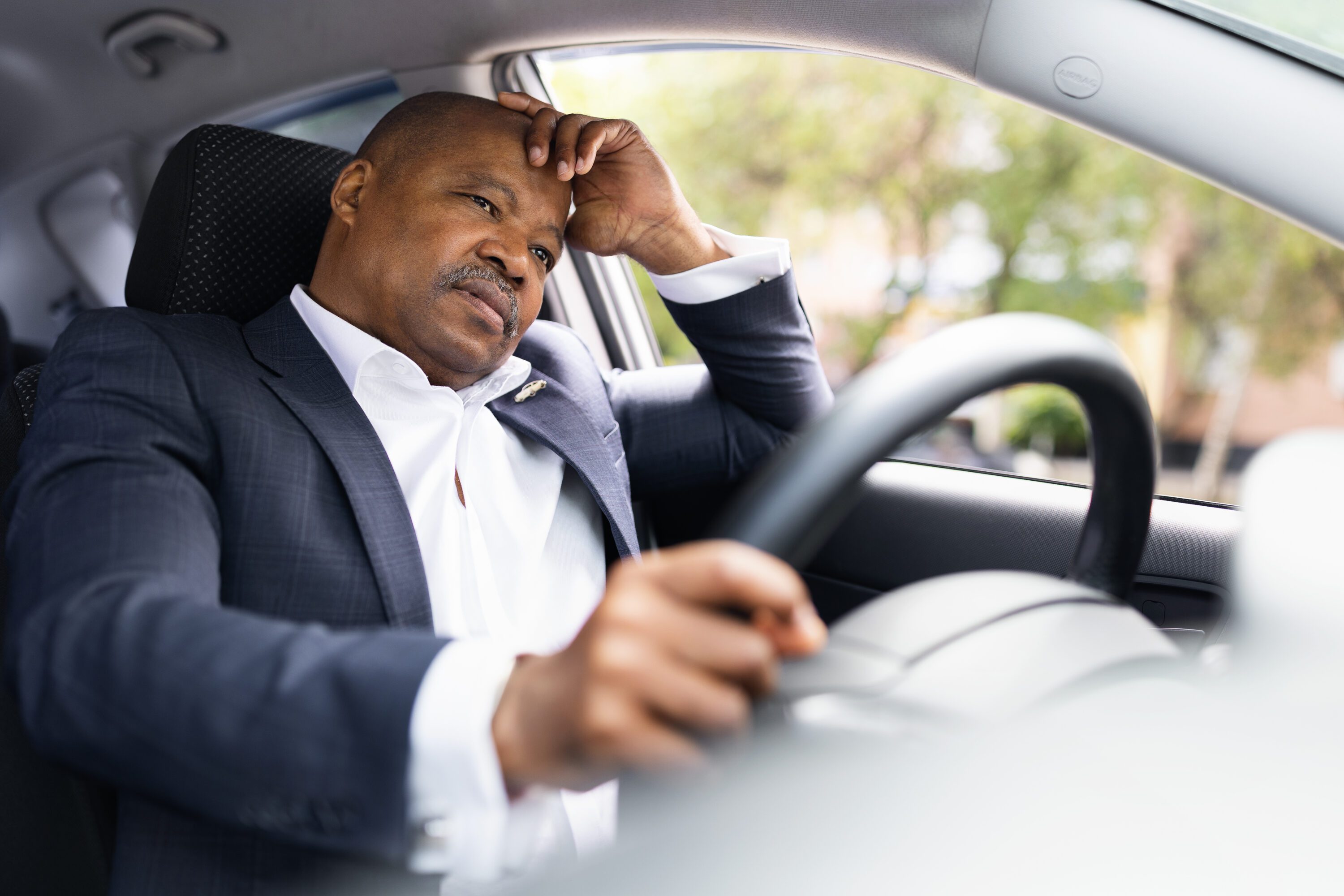 black man under stress