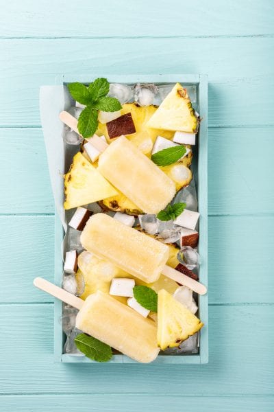 Homemade Pineapple Coconut Popsicles