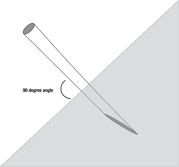 illustration of how to Insert Live Stake at a 90 Degree Angle