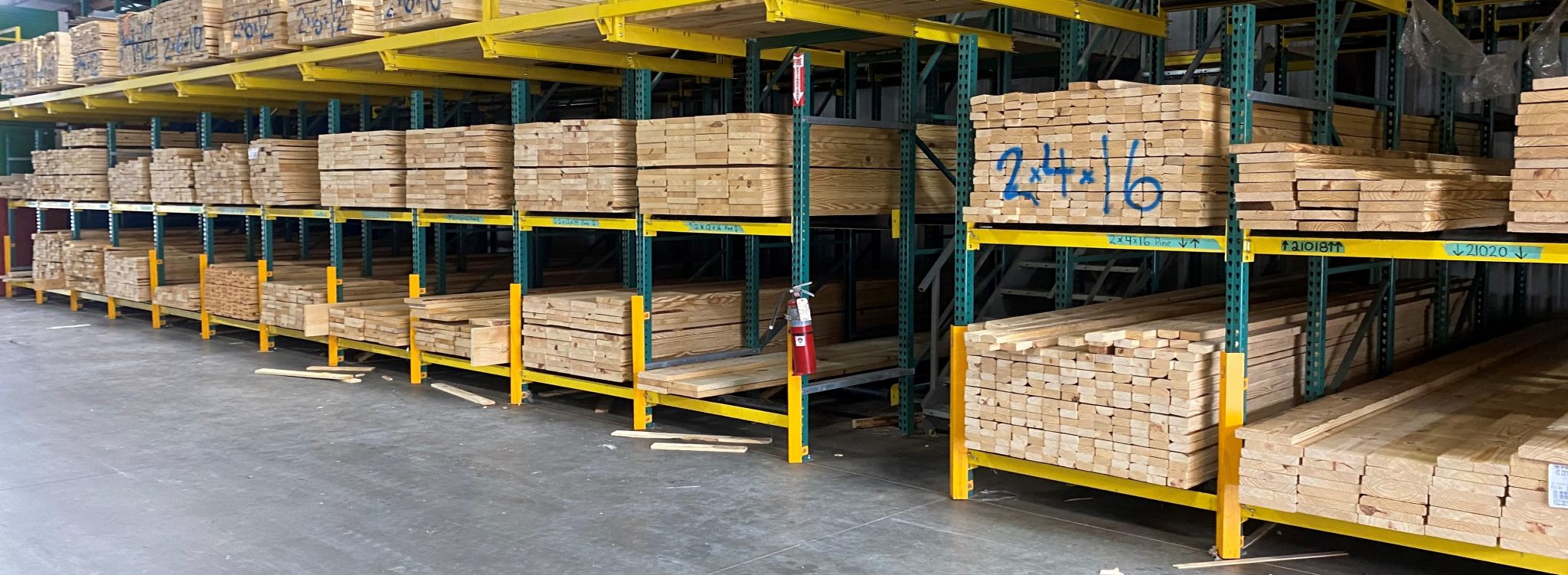 Stacked Lumber at warehouse