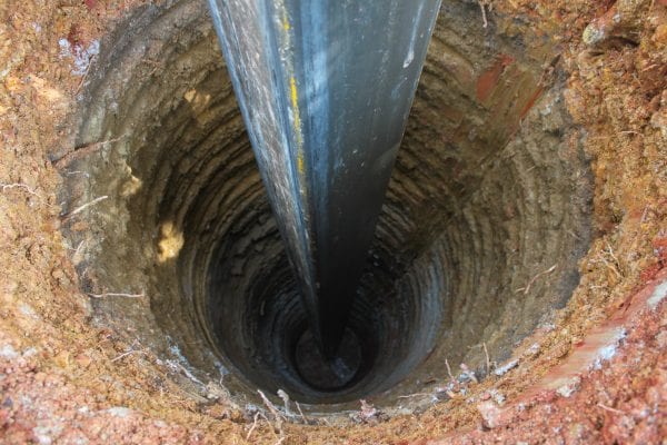 The opening of a water well