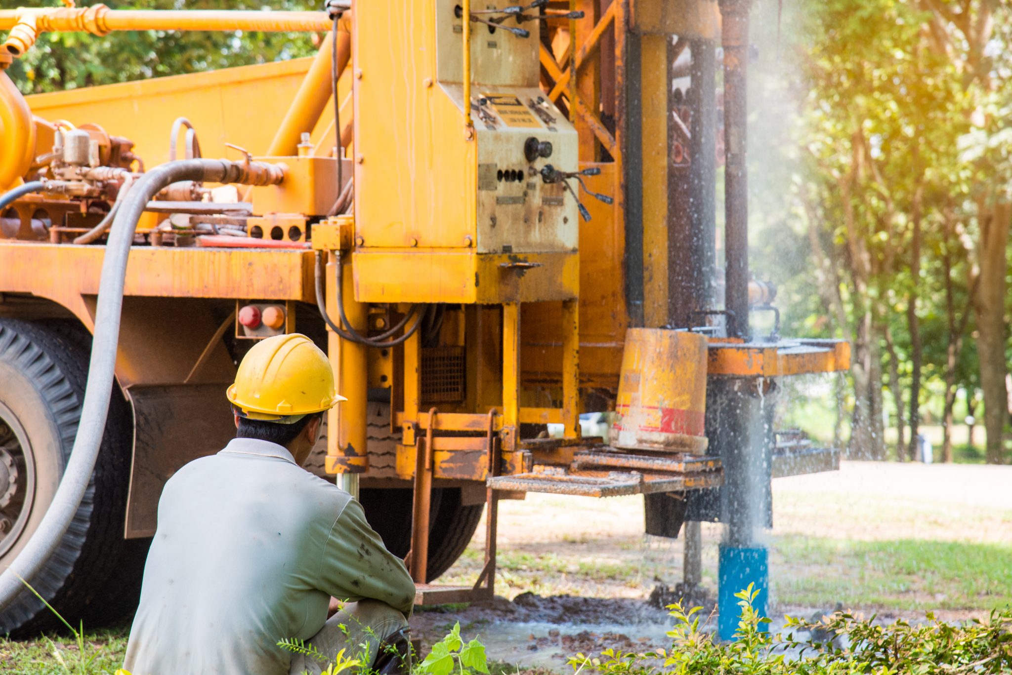 Digging a hole for a well