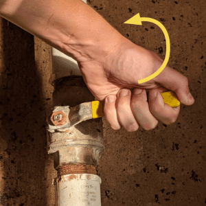 Figure 2. Turn main valve on and completely open.