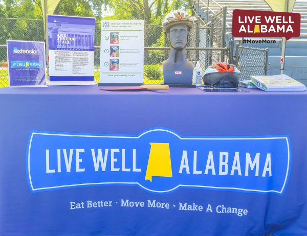 Live Well Alabama table at a Bike Rodeo