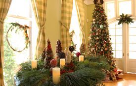 holiday decorations with outdoor materials