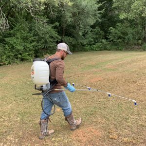 Figure 3. A tractor and boom sprayer is ideal for large food plots, but since most food plots are small in acreage, they can often be effectively sprayed with a 25-gallon ATV sprayer or even a 4-gallon backpack sprayer.