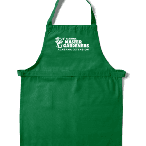 Dark green apron with the Alabama Extension Master Gardeners logo.