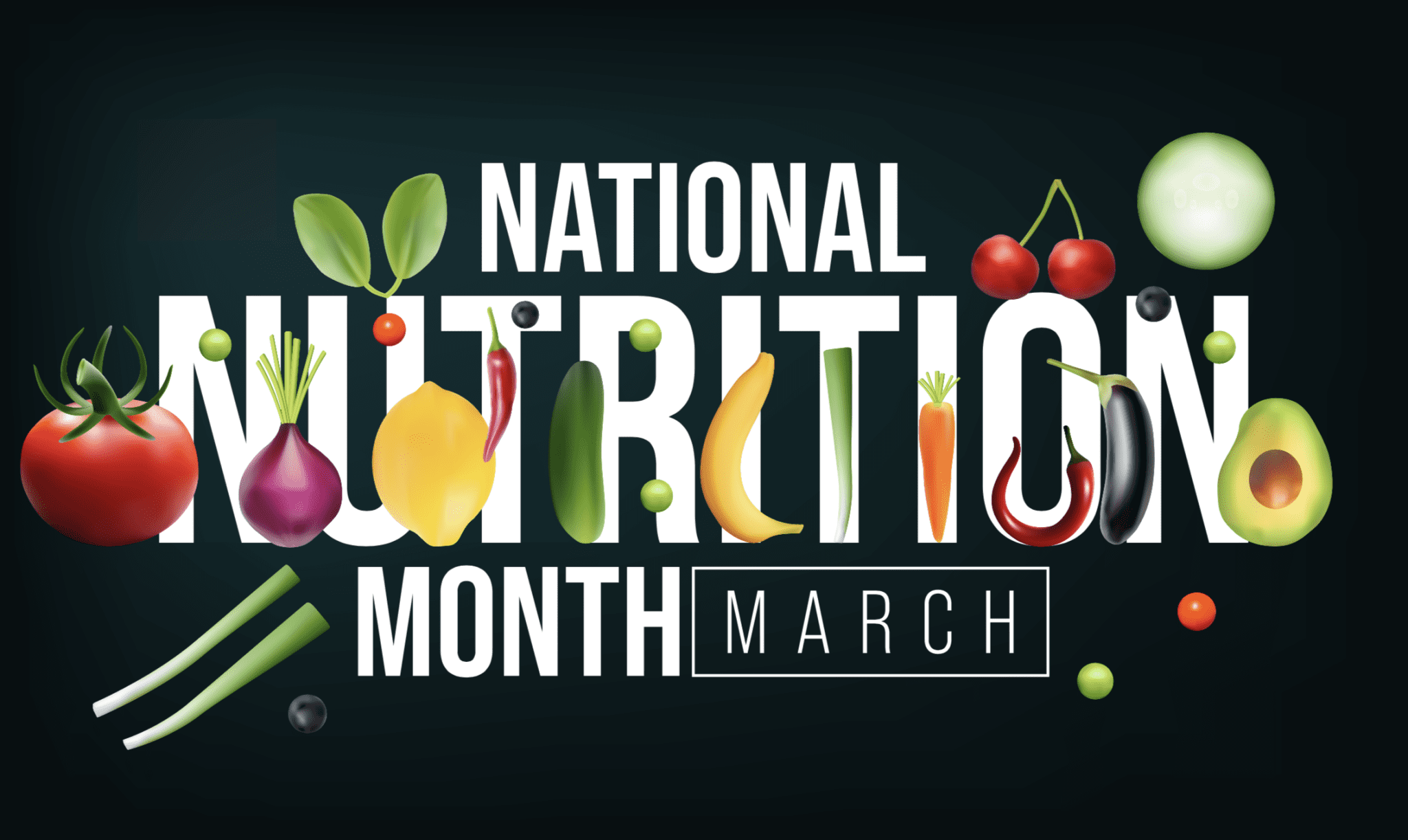 National Nutrition Month Graphic with fruit