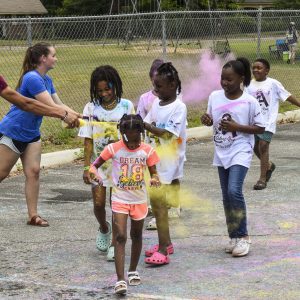 Children at the Abbeville Color Run