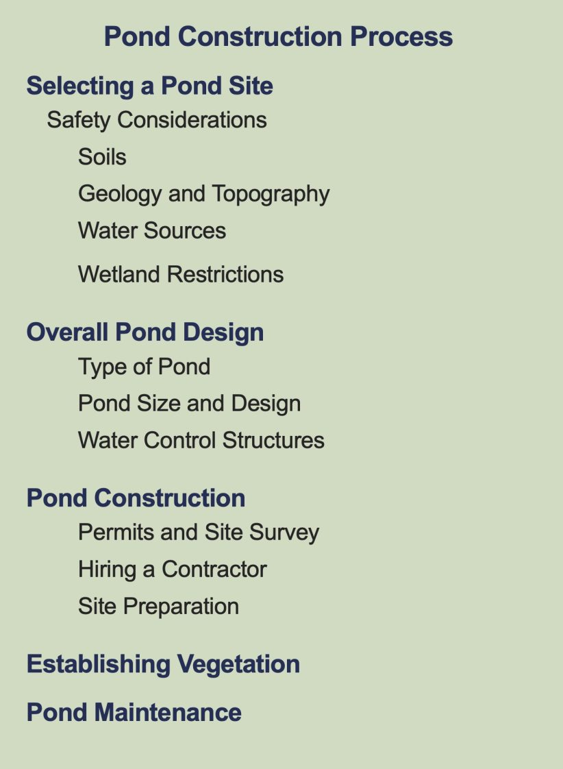 Figure 1. The pond construction process