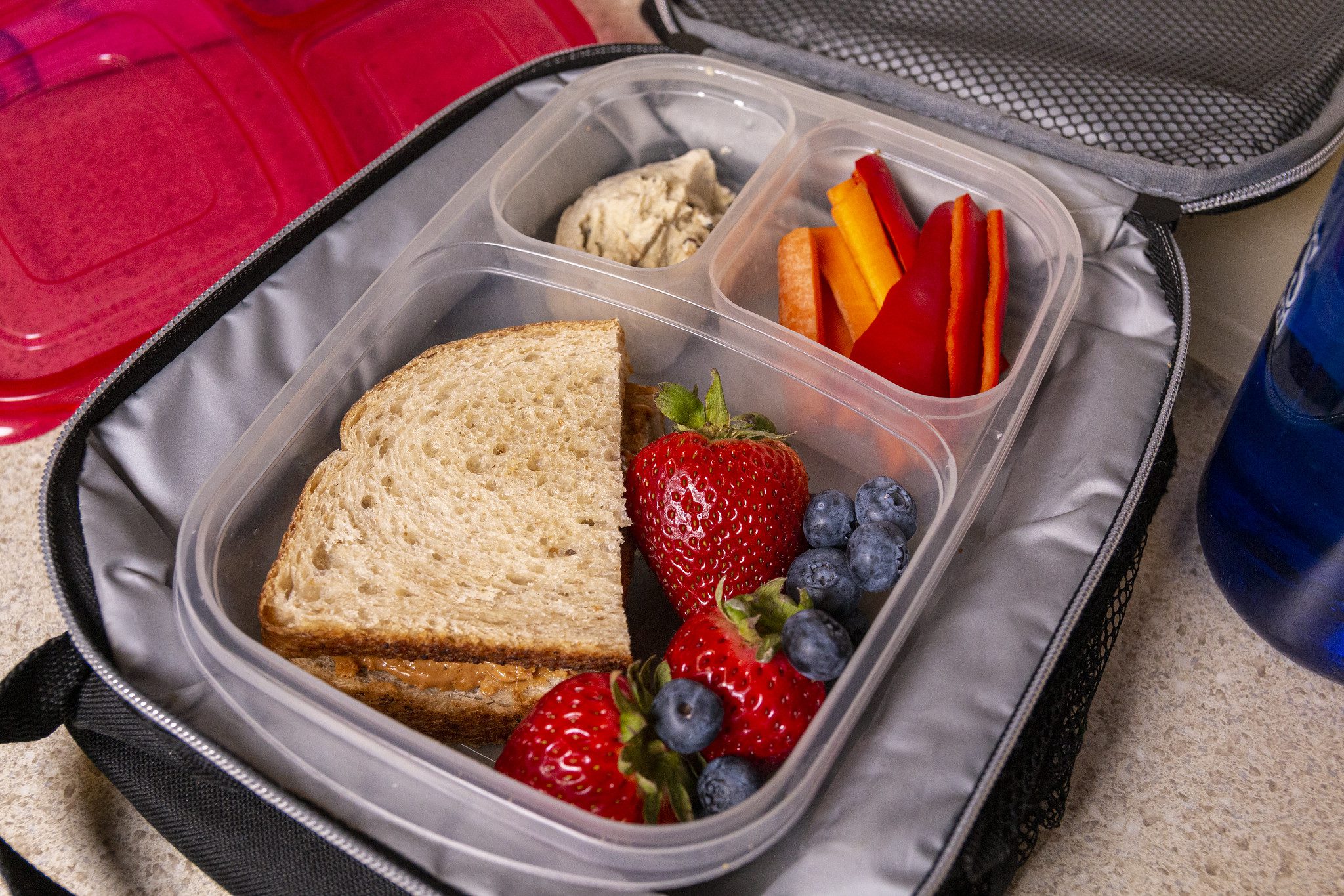 A variety of foods in a lunch box