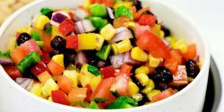 Fiesta Confetti, mixed vegetables in white bowl