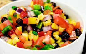 Fiesta Confetti, mixed vegetables in white bowl