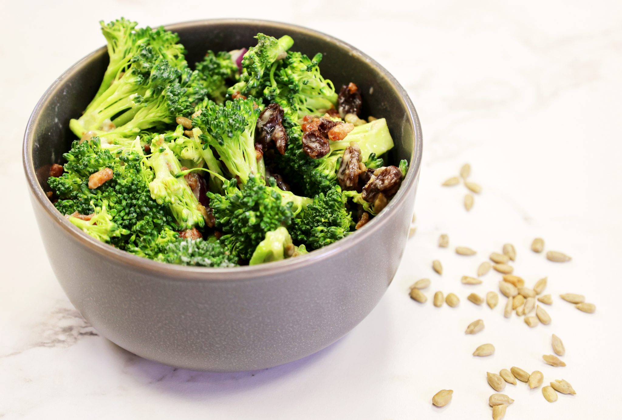 Green Broccoli in grey bowl