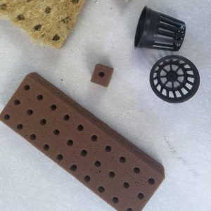 Figure 2. Foam and Rockwool cube media and net pots