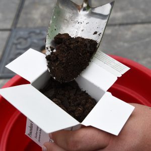 Steps in taking a soil sample for testing.