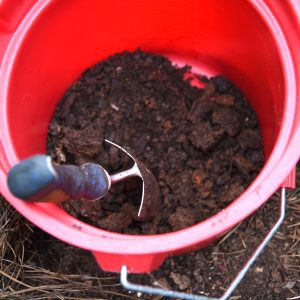 Steps in taking a soil sample for testing.