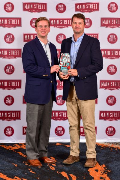 Wright and Ulmer received an award for the Hometown Hospitality program at the Alabama Main Street Awards ceremony in Opelika.