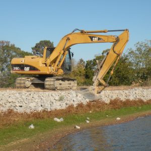Figure 3. Marginal plantings, grass buffers, and riprap along the water’s edge disrupt waterfowl access to turf used for feeding and loafing.