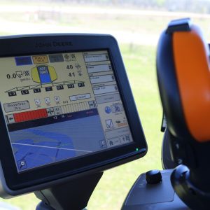 A rate controller monitor in a tractor