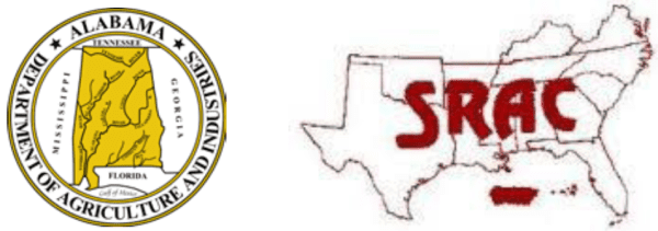 Alabama Department of Ag and Industries logo and SRAC logo.