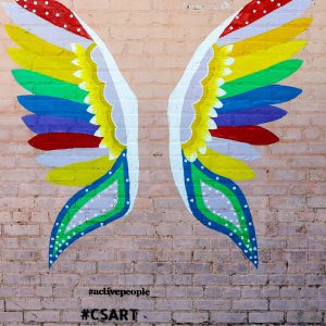 multiple color butterfly wings mural