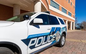Jackson State University Police vehicle on campus