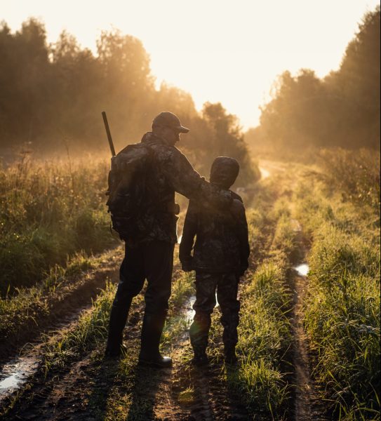 Father and son hunting together