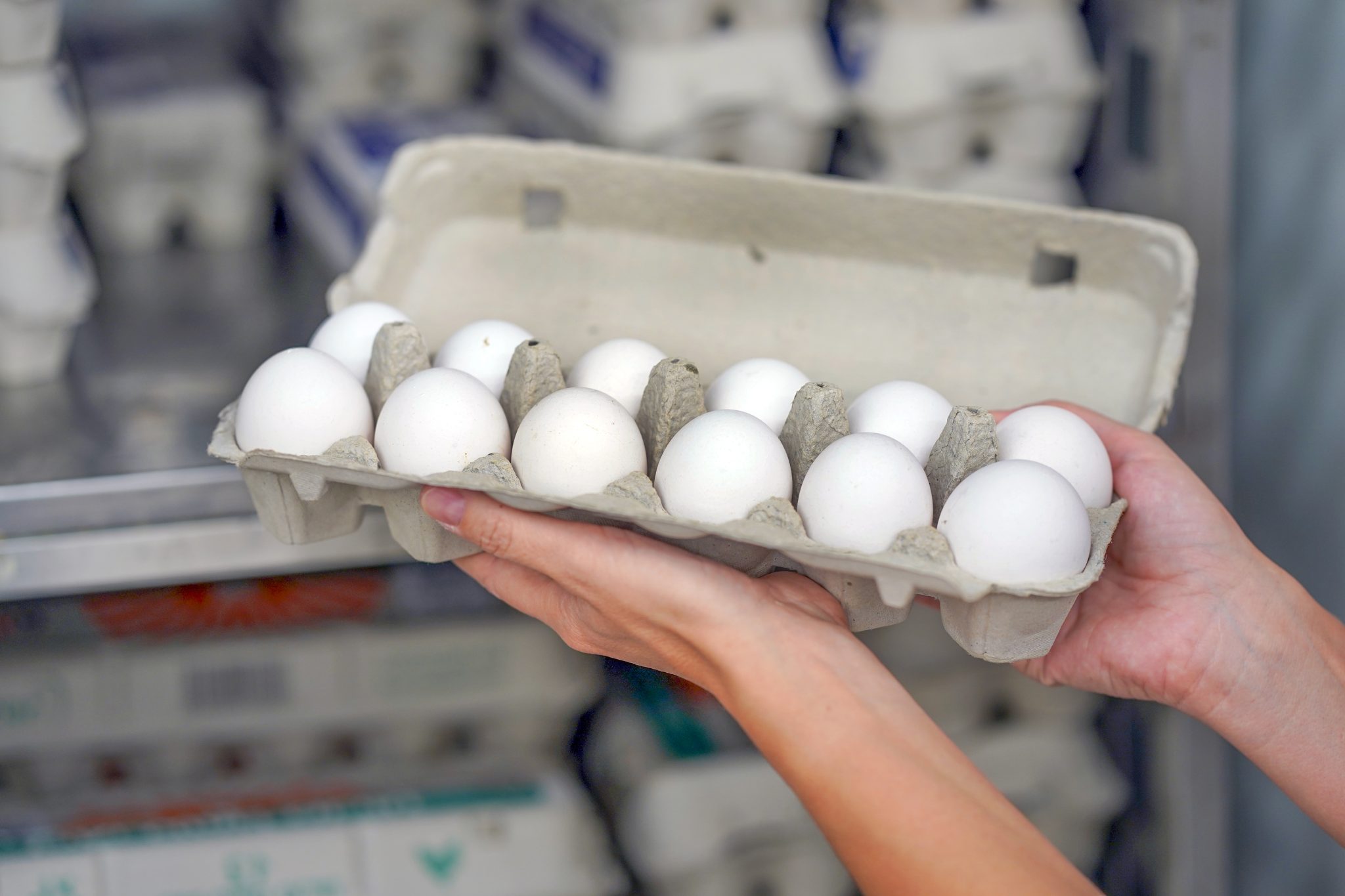 Egg carton at the grocery store