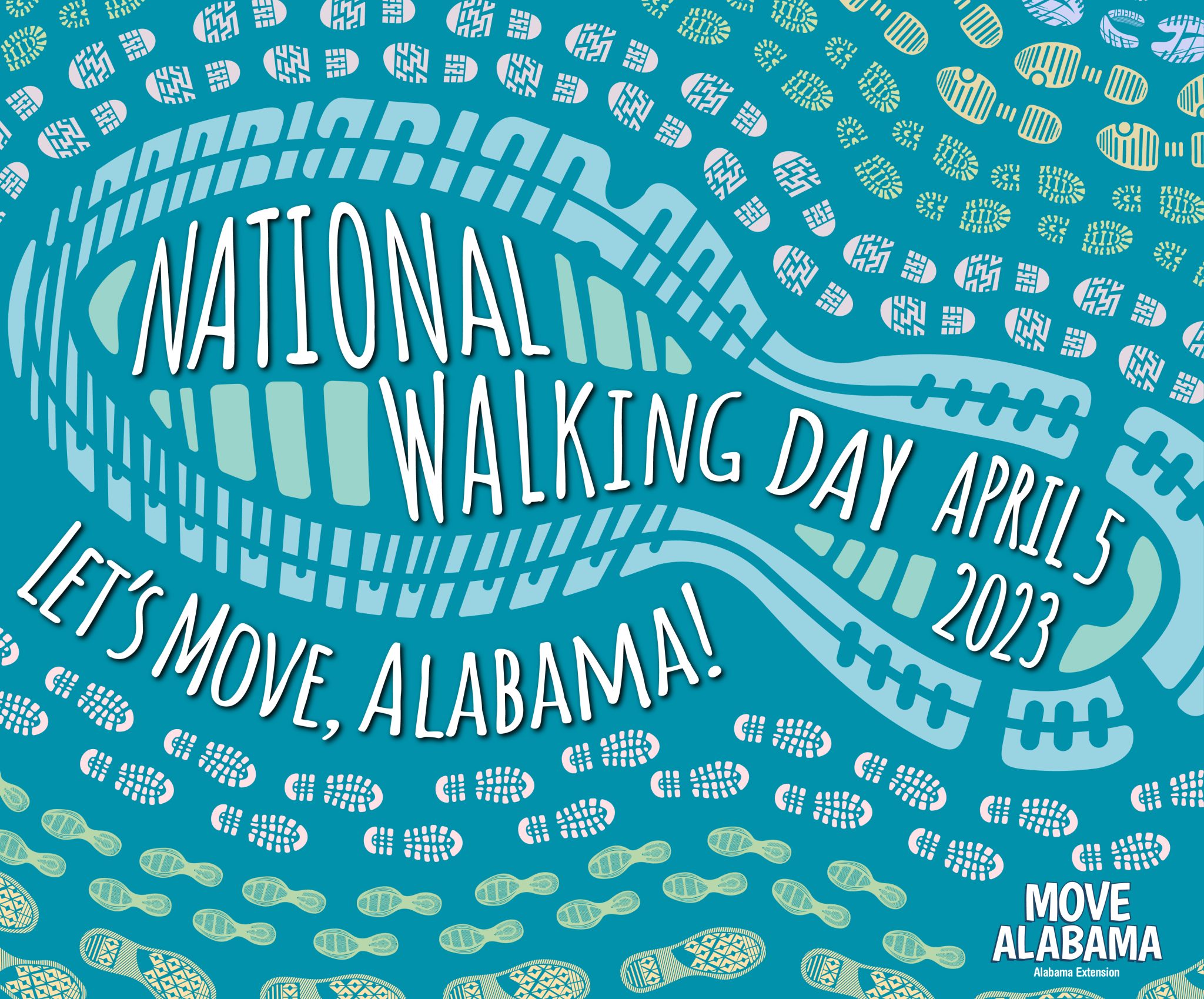 National Walking Day April 5, 2023. Let's Move, Alabama!