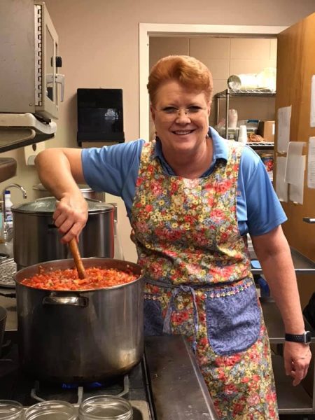 Regional Extension agent Angela Treadaway making salsa.