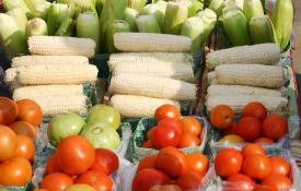 farmers market with in-season produce